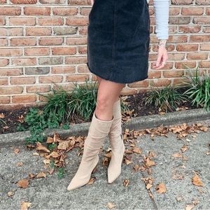 Vince Camuto Derika leather boots in tortilla suede
